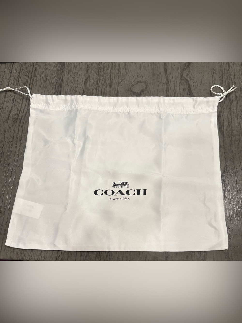 * Coach small White Drawstring Dust Bag
